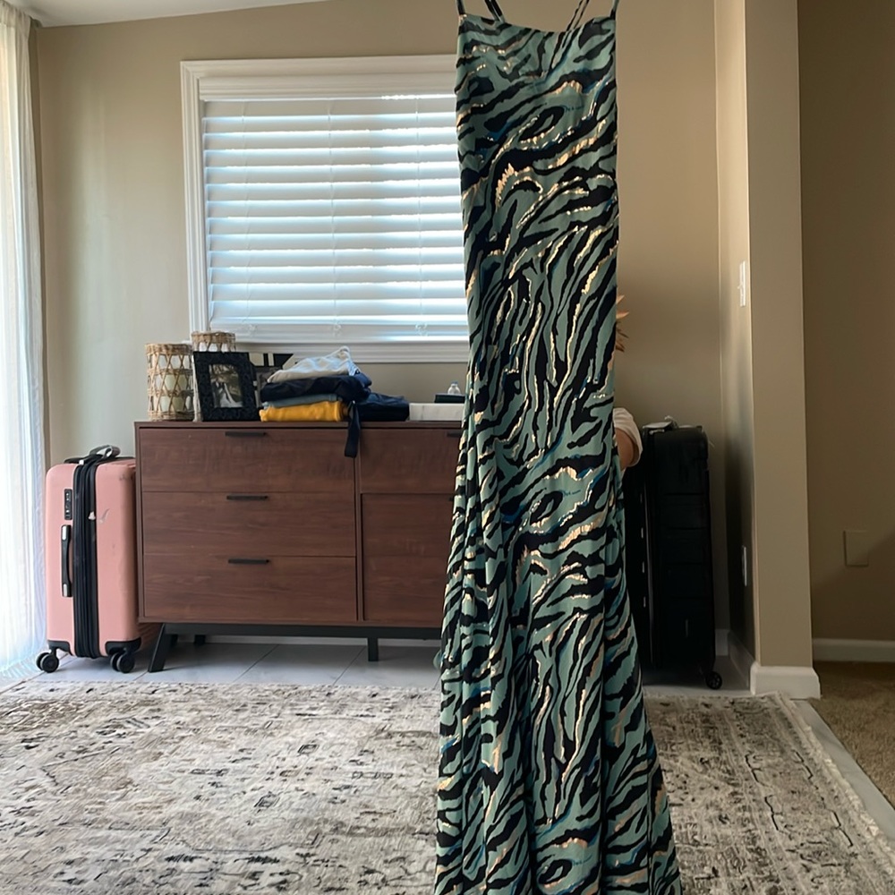Maxi Metallic Animal Print Dress